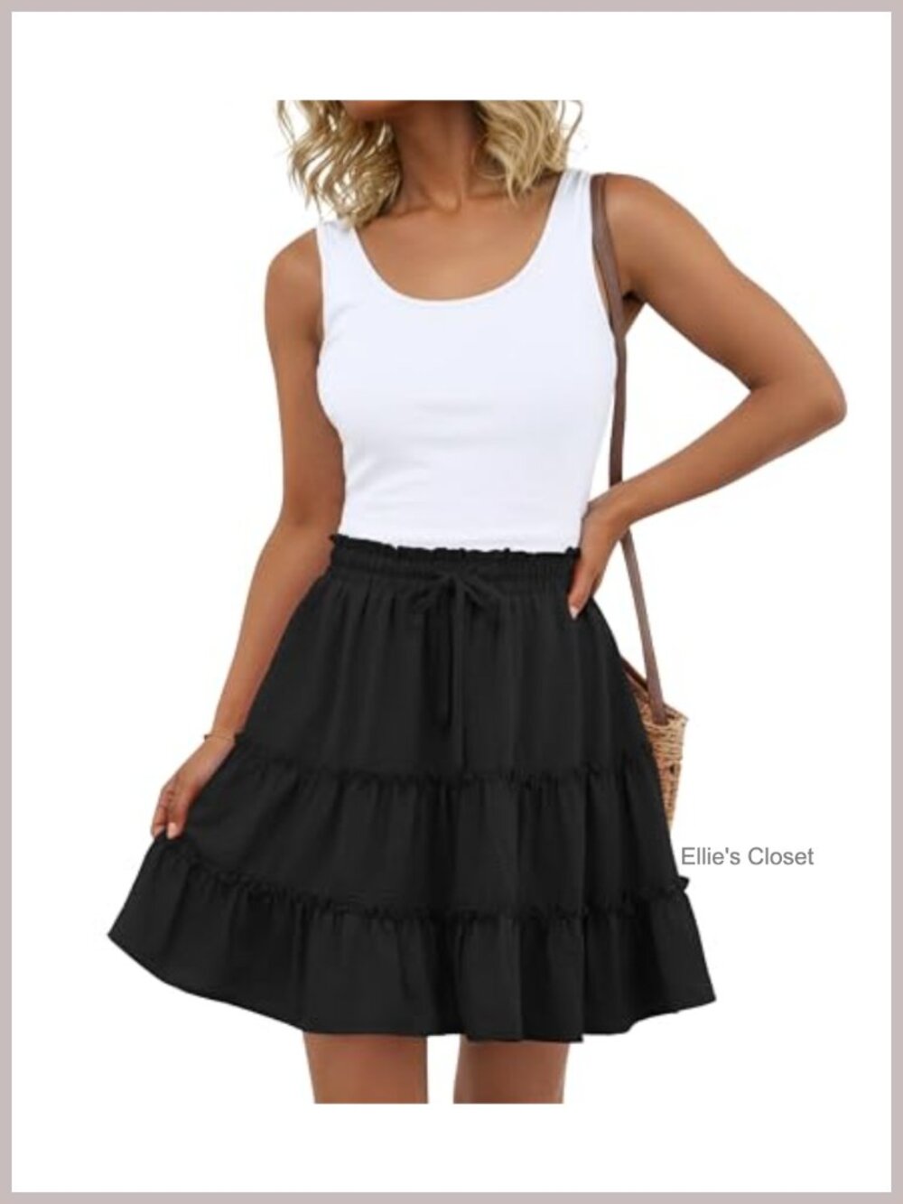 Flowy Tiered Ruffle Mini Skort High Waisted Pleated A-Line